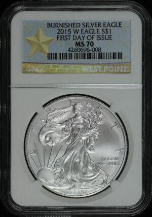 Obverse of this 2015-W Burnished Silver Eagle NGC MS-70 First Day Of Issues