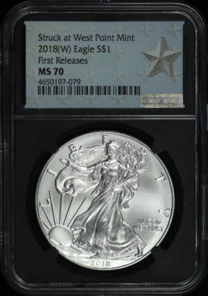 Obverse of this 2018-(W) Silver Eagle NGC MS-70 Struck At West Point Mint First Release