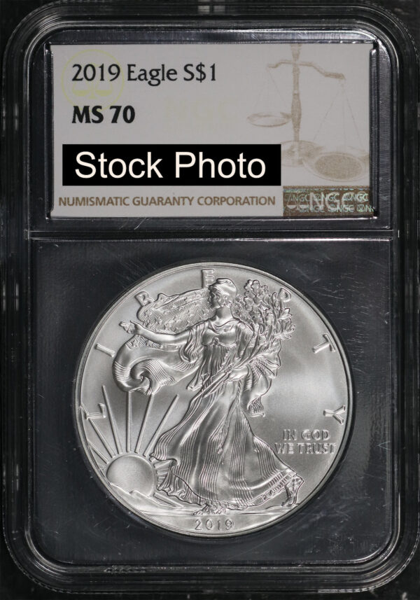 Obverse of this 2019 Silver Eagle NGC MS-70 Silver Foil Core