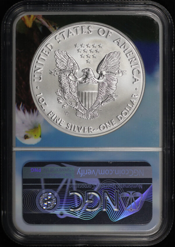 Reverse of this 2019-W Burnished American Silver Eagle NGC MS-70 Eagle Core