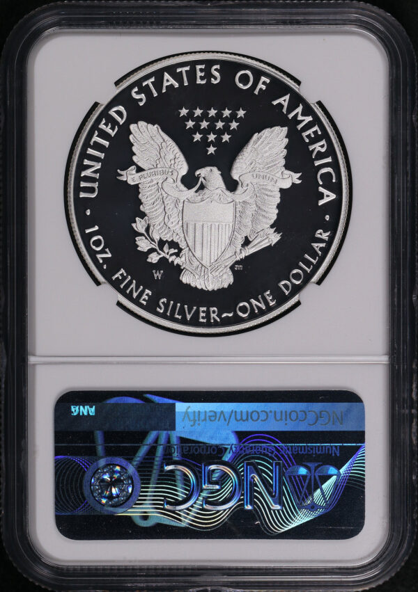 Reverse of this 2020-W Silver Eagle NGC PF-70 Ultra Cameo End World War II 75th Anniversary 