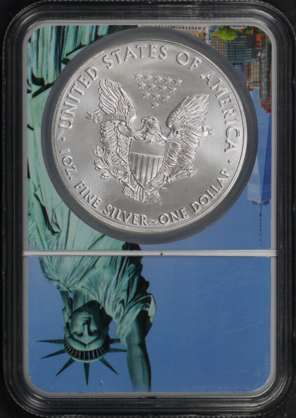 Reverse of this 2021 Silver Eagle Heraldic Eagle T-1 Early Releases NGC MS-70