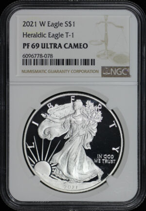 Obverse of this 2021 W Silver Eagle Type 1 NGC PF-69 UC