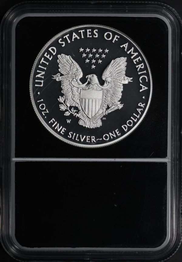 Reverse of this 2021-W Silver Eagle Heraldic Eagle Type 1 First Day of Issue NGC PF-70 UC