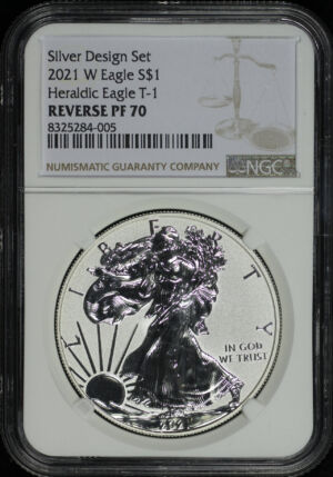 Obverse of this 2021-W Silver Eagle Type 1 NGC PF-70 Reverse Proof