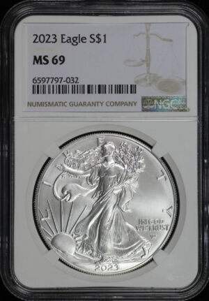 Obverse of this 2023 Silver Eagle NGC MS-69