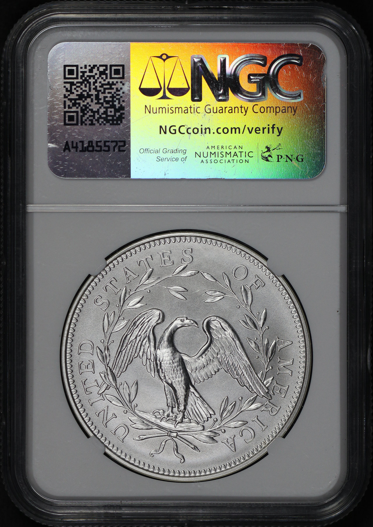 Reverse of this 2024 Silver Medal Flowing Hair 230th Anniversary First Day Of Issue NGC MS-70