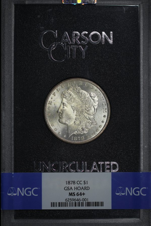 Obverse of this 1878-CC Morgan Dollar NGC MS-64+ GSA Hard Pack With Box