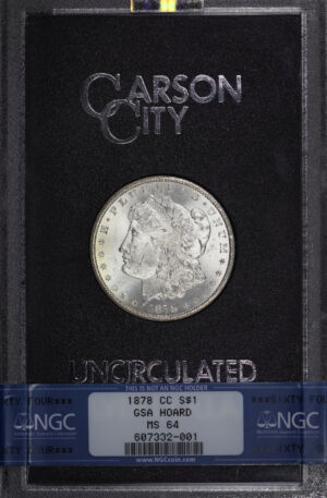 Obverse of this 1878-CC Morgan Dollar NGC MS-64 GSA Hard Pack With Box