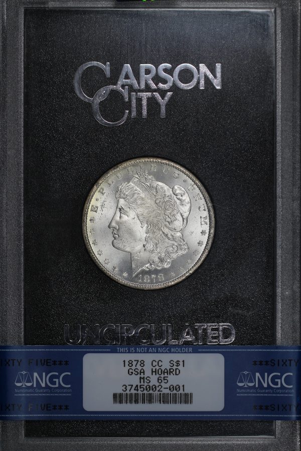 Obverse of this 1878-CC Morgan Dollar NGC MS-65 GSA Hard Pack With Box