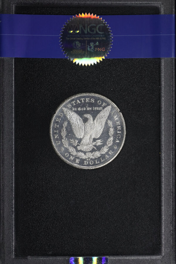 Reverse of this 1878-CC Morgan Dollar NGC MS-62 PL GSA Hard Pack With Box