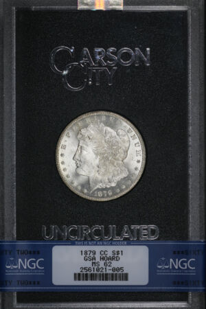 Obverse of this 1879-CC Morgan Dollar NGC MS-62 GSA Hard Pack With Box