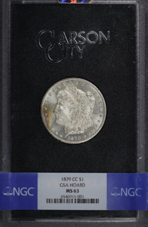 Obverse of this 1879-CC Morgan Dollar NGC MS-63 GSA Hard Pack With Box
