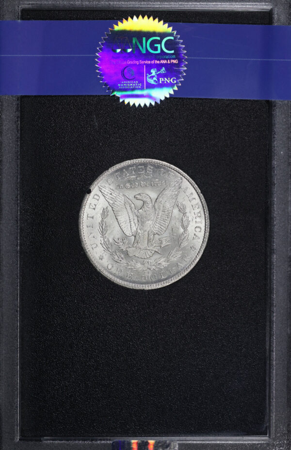 Reverse of this 1879-CC Morgan Dollar Capped Die NGC MS-63 GSA Hard Pack With Box
