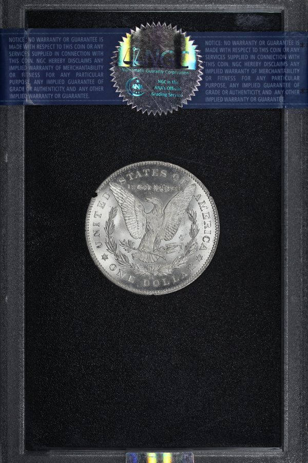 Reverse of this 1880-CC Hitlist-40 Morgan Dollar Vam 7 Rev OF 78 Gsa Hoard NGC MS-63 GSA Hard Pack With Box & Dated COA