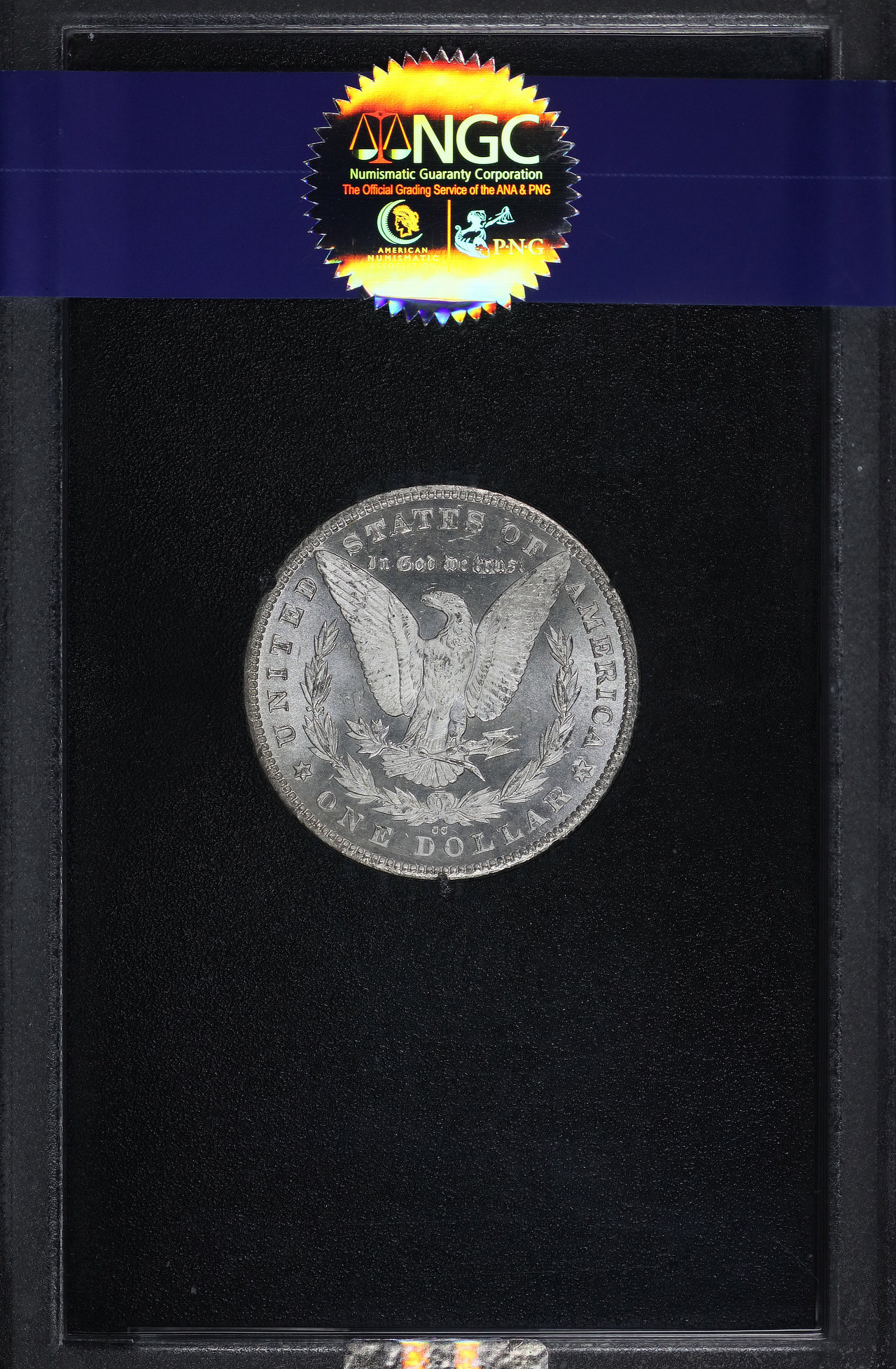 Reverse of this 1880-CC Top-100 Morgan Dollar 8/7 VAM-5 NGC MS-66+ CAC GSA Hard Pack With Box