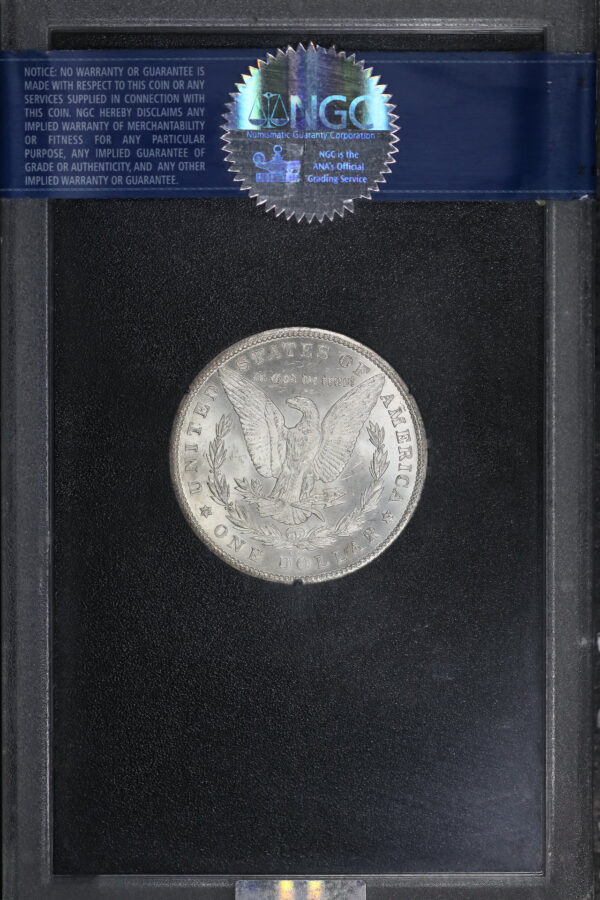 Reverse of this 1880-CC 8/7 Top-100 Morgan Dollar VAM-6 GSA Hoard NGC MS-65 GSA Hard Pack With Box