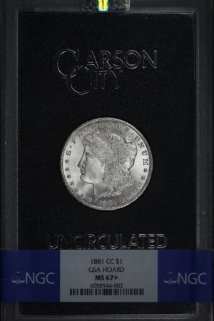 Obverse of this 1881-CC Morgan Dollar NGC MS-67+ GSA Hard Pack With Box 