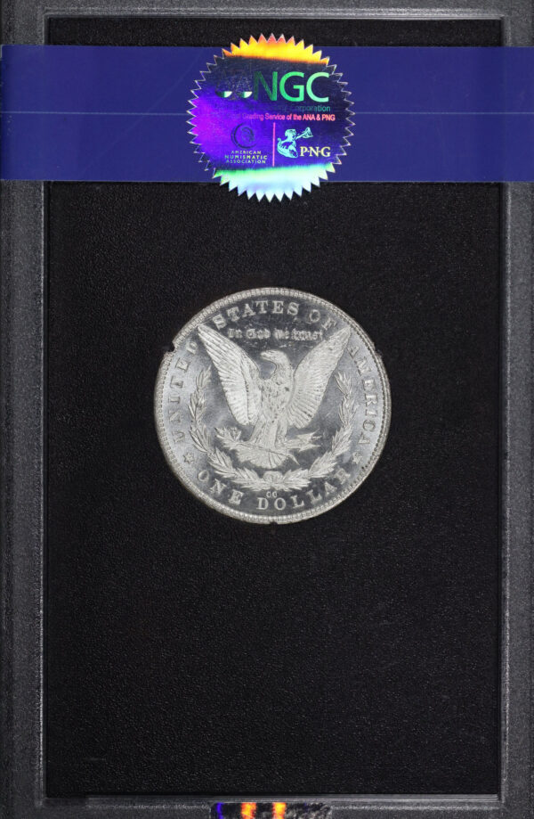 Reverse of this 1881-CC Morgan Dollar NGC MS-64 PL GSA Hard Pack With Box