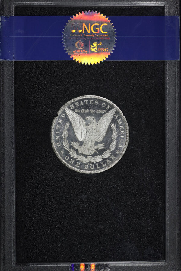 Reverse of this 1881-CC Morgan Dollar NGC MS-63 DMPL GSA Hard Pack With Box