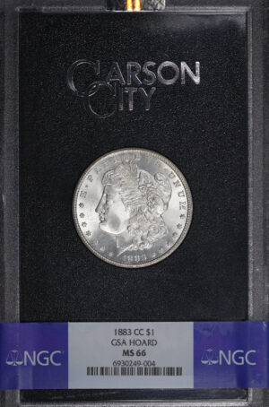 Obverse of this 1883-CC Morgan Dollar NGC MS-66 GSA Hard Pack With Box