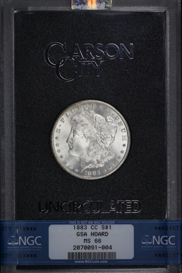 Obverse of this 1883-CC Morgan Dollar NGC MS-66 GSA Hard Pack With Box