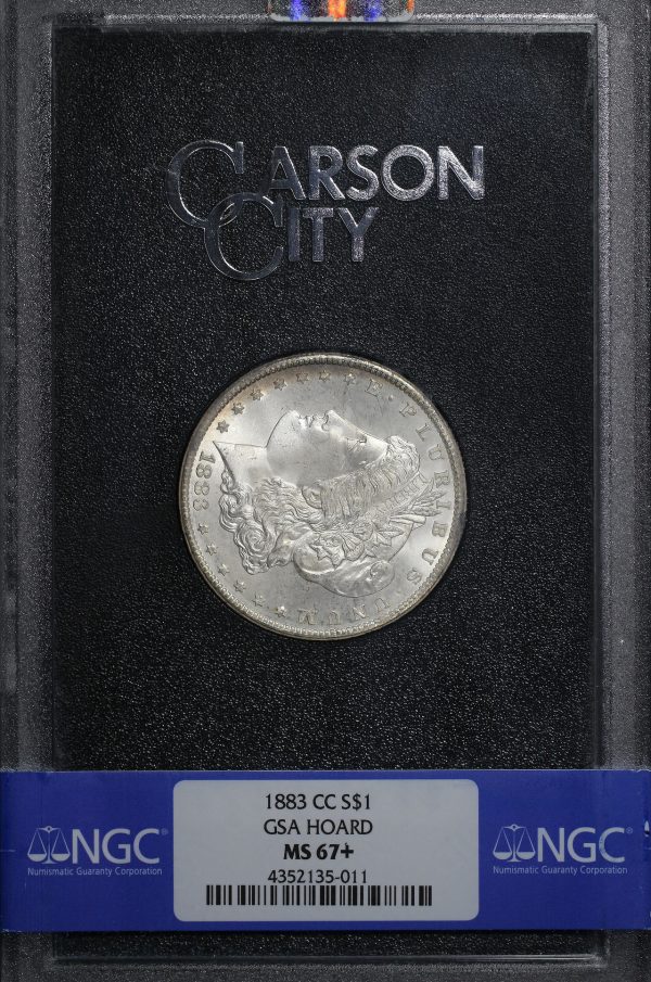 Obverse of this 1883-CC Morgan Dollar NGC MS-67+ GSA Hard Pack With Box