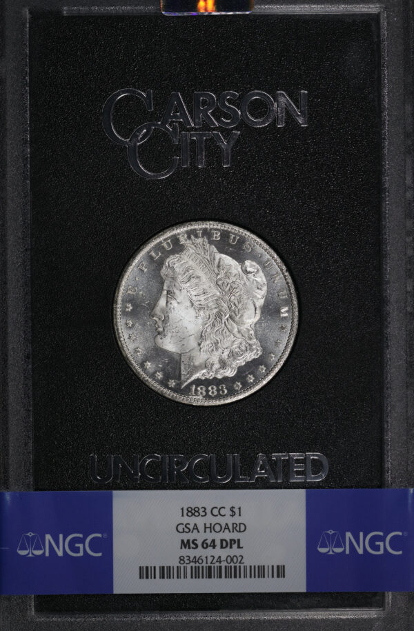 Obverse of this 1883-CC Morgan Dollar NGC MS-64 DMPL GSA Hard Pack With Box