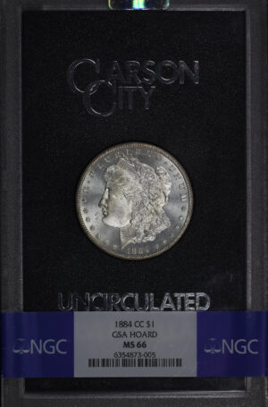 Obverse of this 1884-CC Morgan Dollar NGC MS-66 Hard Pack With Box 