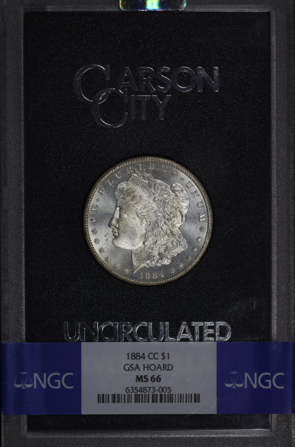 Obverse of this 1884-CC Morgan Dollar NGC MS-66 Hard Pack With Box 