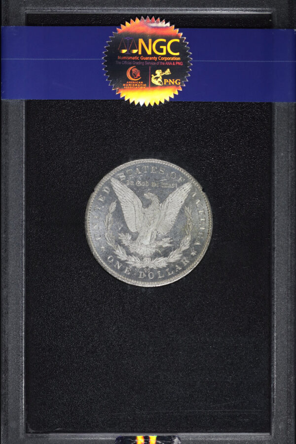Reverse of this 1884-CC Morgan Dollar NGC MS-62 PL GSA Hard Pack With Box