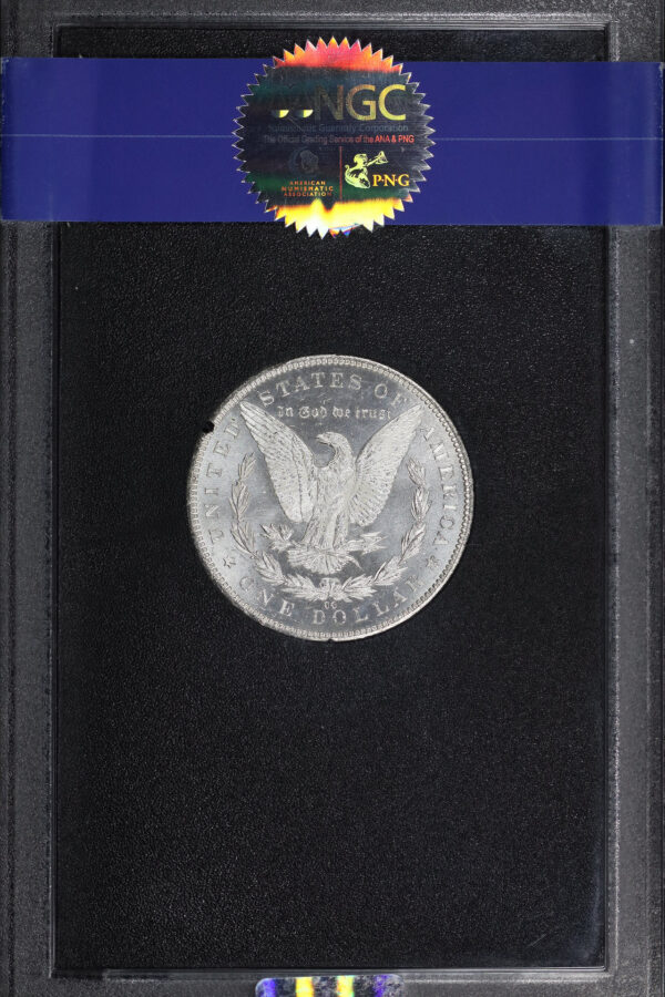 Reverse of this 1884-CC Morgan Dollar NGC MS-64 PL CAC GSA Hard Pack With Box