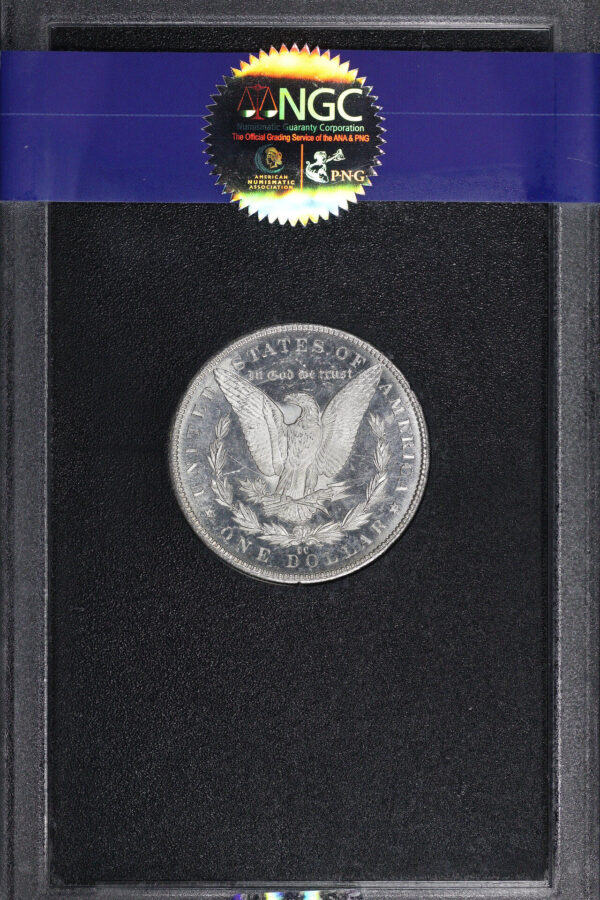 Reverse of this 1884-CC Morgan Dollar NGC MS-64 PL GSA Hard Pack With Box