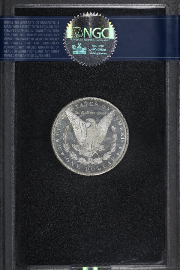 Reverse of this 1884-CC Morgan Dollar NGC MS-64 DMPL GSA Hard Pack With Box