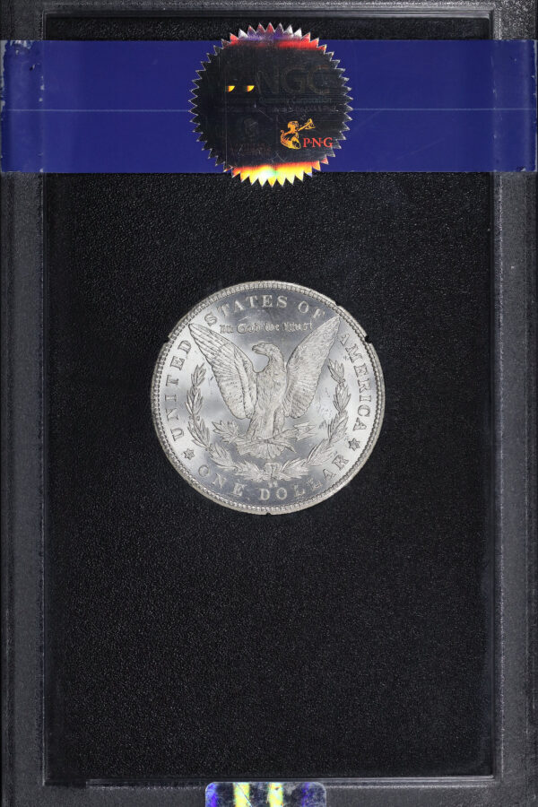 Reverse of this 1885-CC Morgan Dollar GSA Hoard NGC MS-65+ CAC GSA Hard Pack With Box