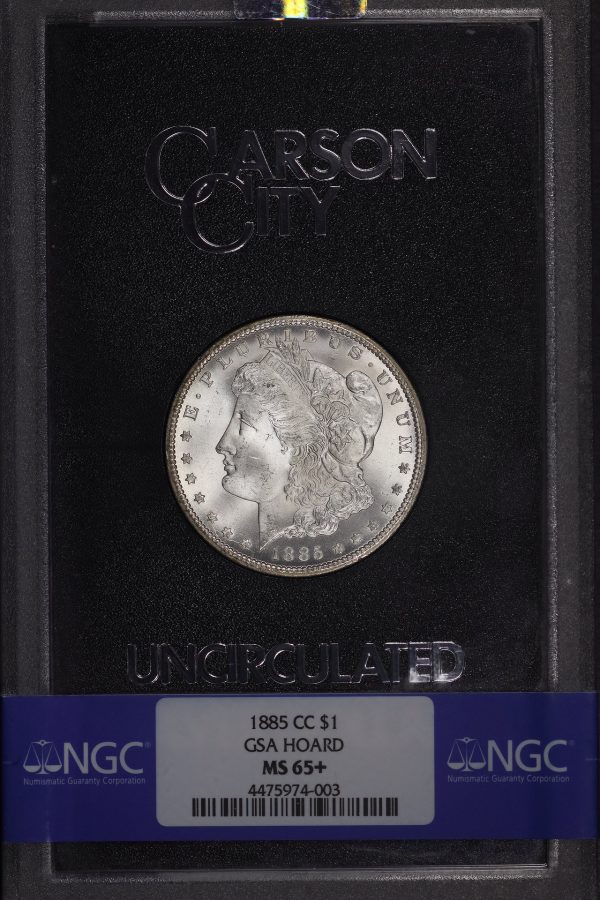 Obverse of this 1885-CC Morgan Dollar NGC MS-65+ GSA Hard Pack With Box