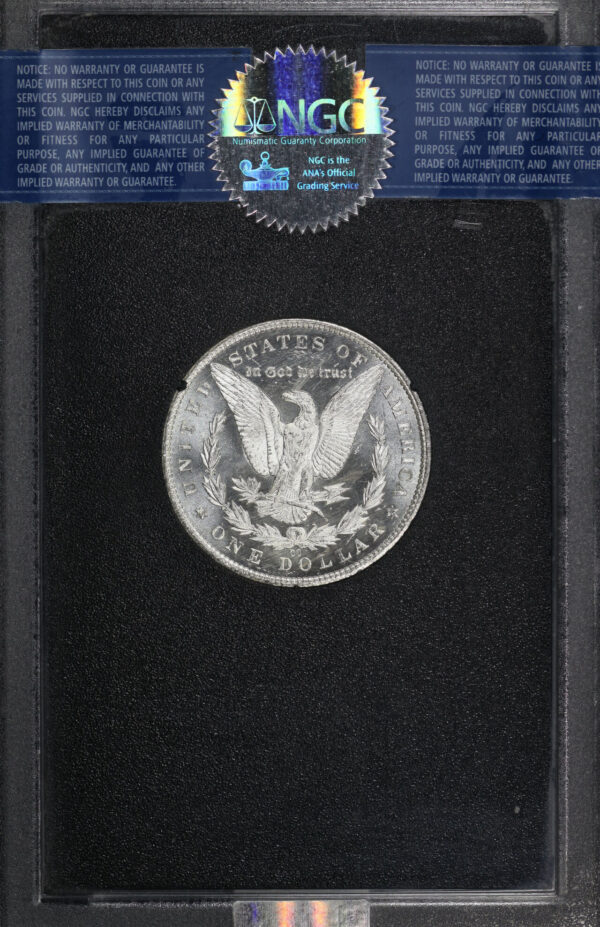 Reverse of this 1885-CC Morgan Dollar NGC MS-65 PL CAC GSA Hard Pack With Box