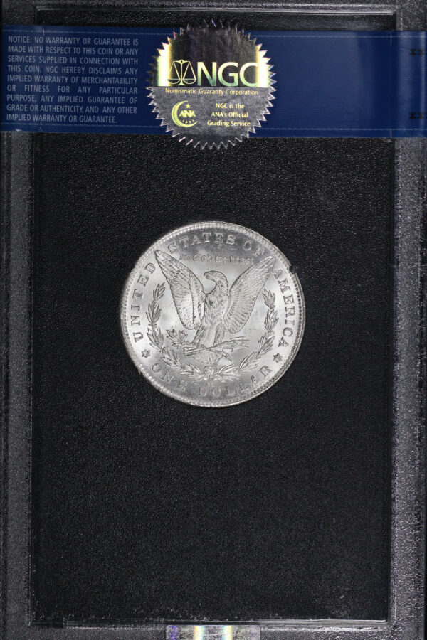 Reverse of this 1891-CC Top-100 VAM-3 Morgan Dollar NGC MS-62 GSA Hard Pack With Box