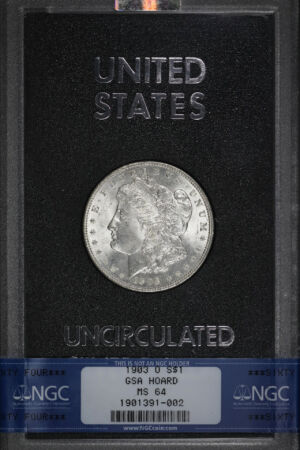 Obverse of this 1903-O Morgan Dollar NGC MS-64 GSA Hard Pack With Box