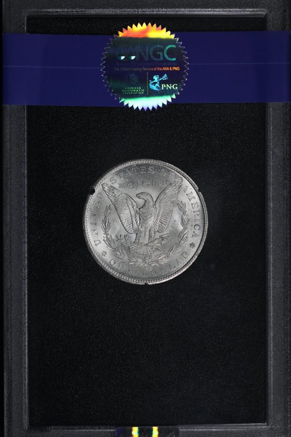 Reverse of this 1879-CC Top-100 Morgan Dollar VAM-3 NGC MS-63 CAC GSA Hard Pack With Box 