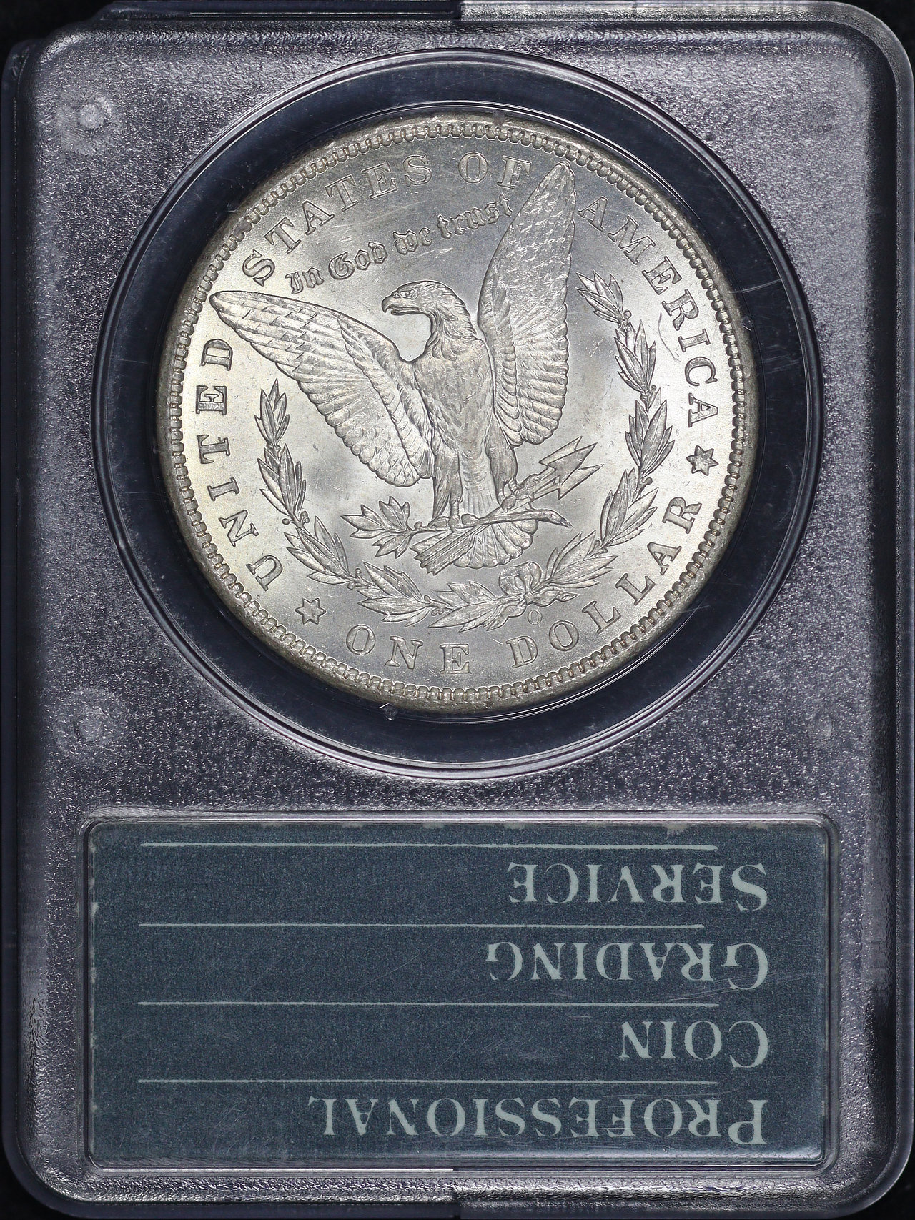 Reverse of this 1898-O Morgan Dollar PCGS MS-63 Old Green Rattle Holder