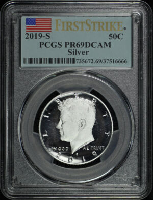 Obverse of this 2019-S Silver Kennedy Half Dollar PCGS PR-69 DCAM First Strike