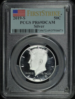 Obverse of this 2019-S Silver Kennedy Half Dollar PCGS PR-69 DCAM First Strike