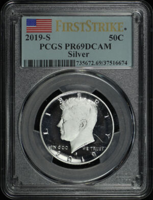 Obverse of this 2019-S Silver Kennedy Half Dollar PCGS PR-69 DCAM First Strike