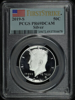 Obverse of this 2019-S Silver Kennedy Half Dollar PCGS PR-69 DCAM First Strike