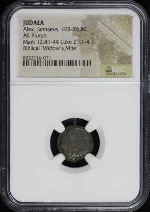 Obverse of this Alex . Jannaeus, 103-76 Bc Judaea AEPrutah NGC -00 Biblical “Widow’s Mite”