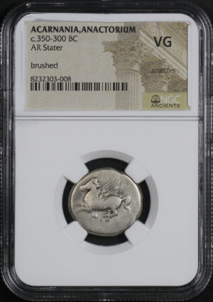 Obverse of this Acarnania, Anactorium c.350-300 BC AR Stater NGC VG
