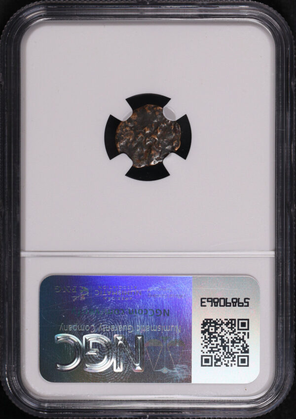 Reverse of this Hasmonean Kings, Judaea 135-37 BC AE Prutah Mark 12:41-44, Luke 21:1-4 NGC Biblical “Widow’s Mite”