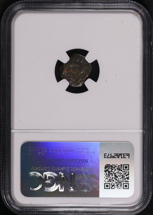 Reverse of this HasmOnean Kings, Judaea 135-37 BC AE Prutah Mark 12:41-44, Luke 21: 1-4 NGC Biblical “Widow’s Mite”