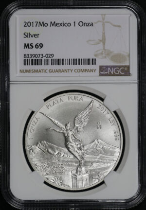 Obverse of this 2017 Mo-Mexico Silver Libertad Onza NGC MS-69
